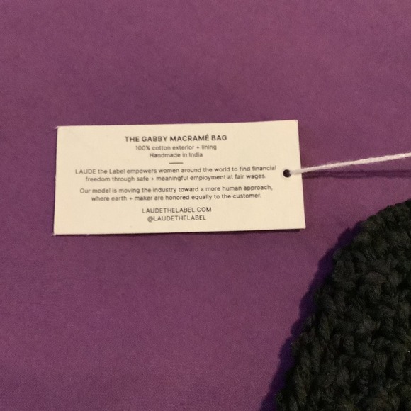 Curateur Laude The Label GABBY Black and White Mini Macramé Bag NWT - Picture 4 of 9